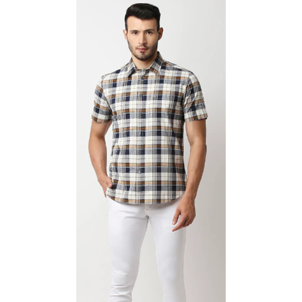 Pendleton Surf Seaside Shirt Plaid Blue Cotton Short Sleeve Men's Large‎